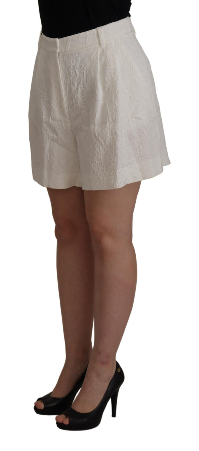 Elegant High Waist White Culotte Shorts Dolce & Gabbana