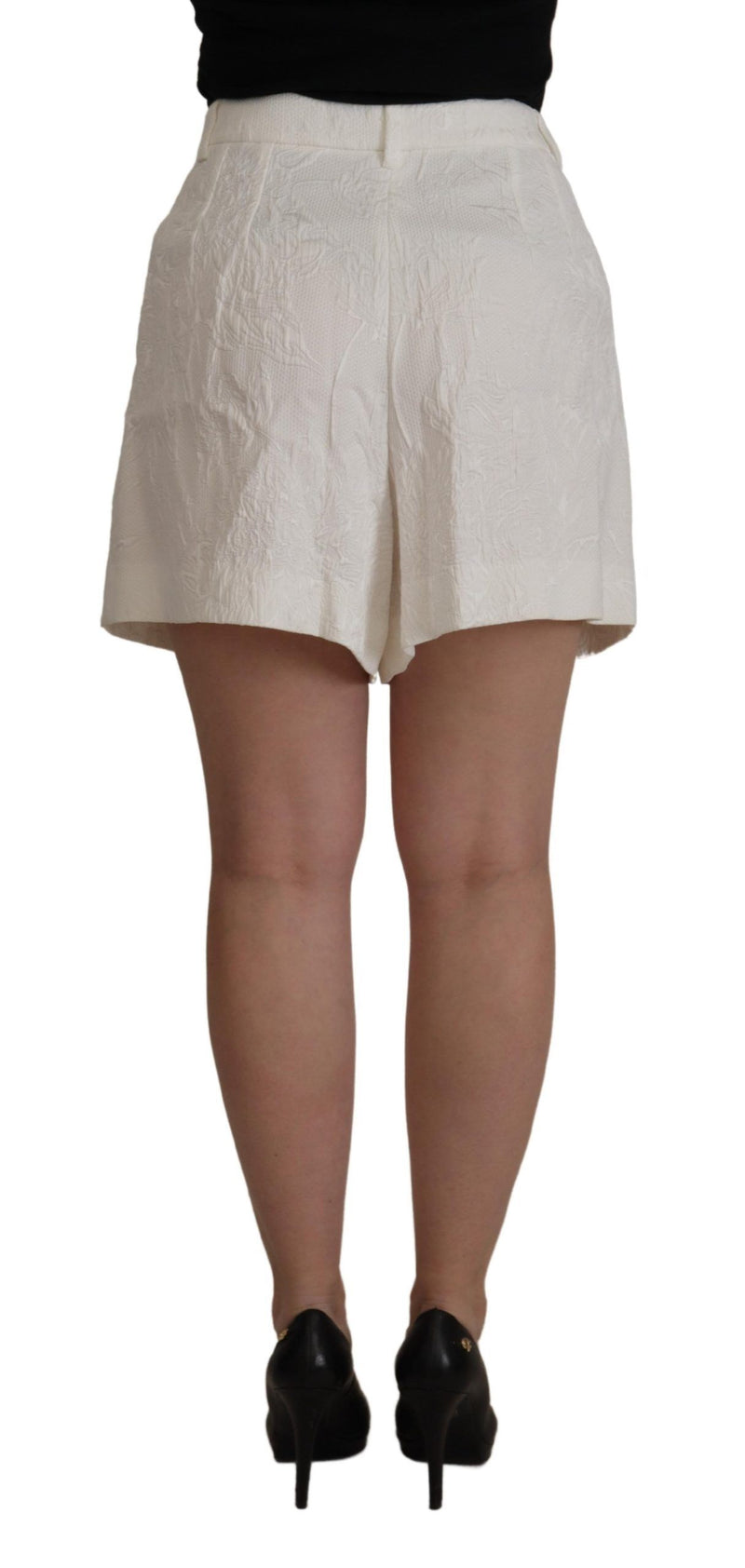 Elegant High Waist White Culotte Shorts Dolce & Gabbana