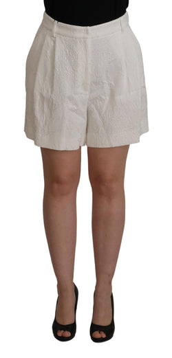 Elegant High Waist White Culotte Shorts Dolce & Gabbana