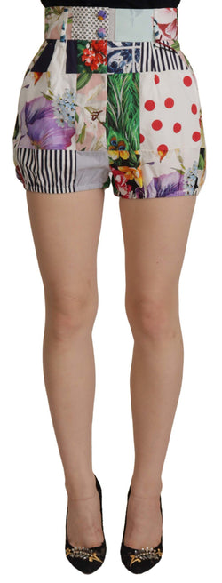 Patchwork High Waist Designer Shorts Dolce & Gabbana