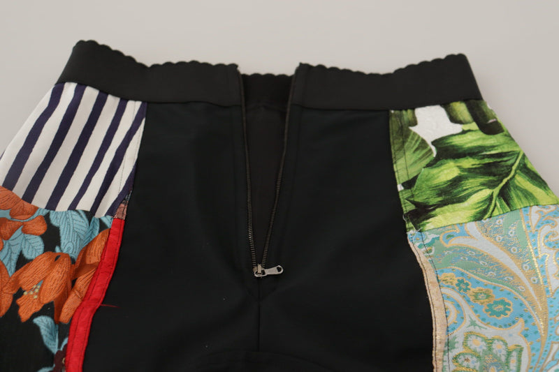 Multicolor Patchwork High Waist Hot Pants Dolce & Gabbana