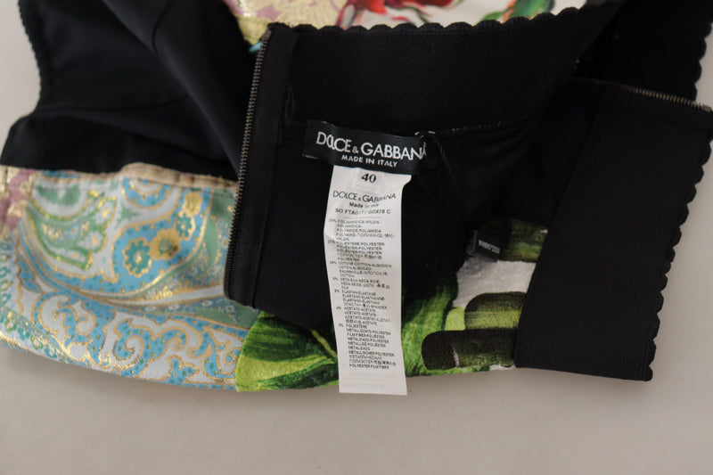 Multicolor Patchwork High Waist Hot Pants Dolce & Gabbana