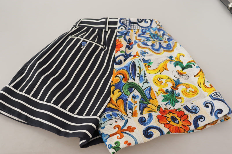 Majolica High Waist Designer Bermuda Shorts Dolce & Gabbana