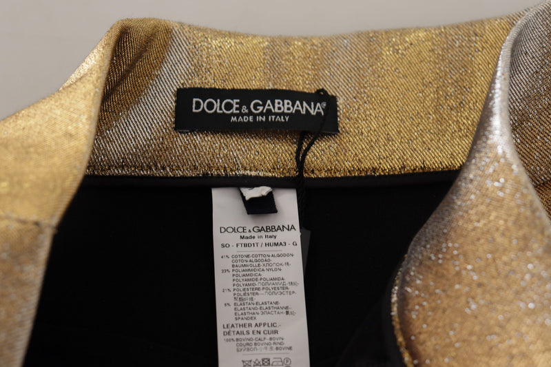 Gold High Waist Hot Pants Shorts Dolce & Gabbana