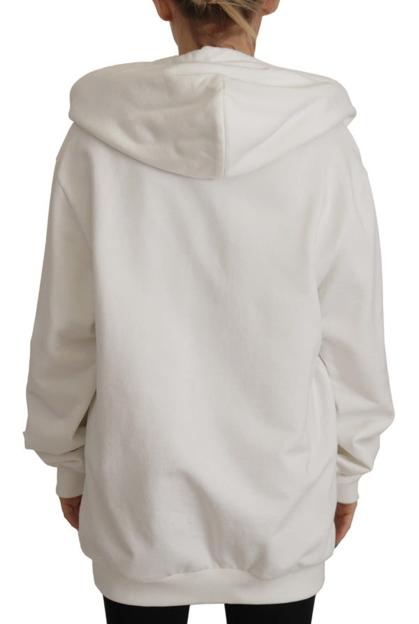 Chic White Hooded Pullover Sweater Dolce & Gabbana