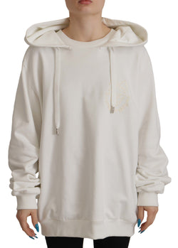 Chic White Hooded Pullover Sweater Dolce & Gabbana