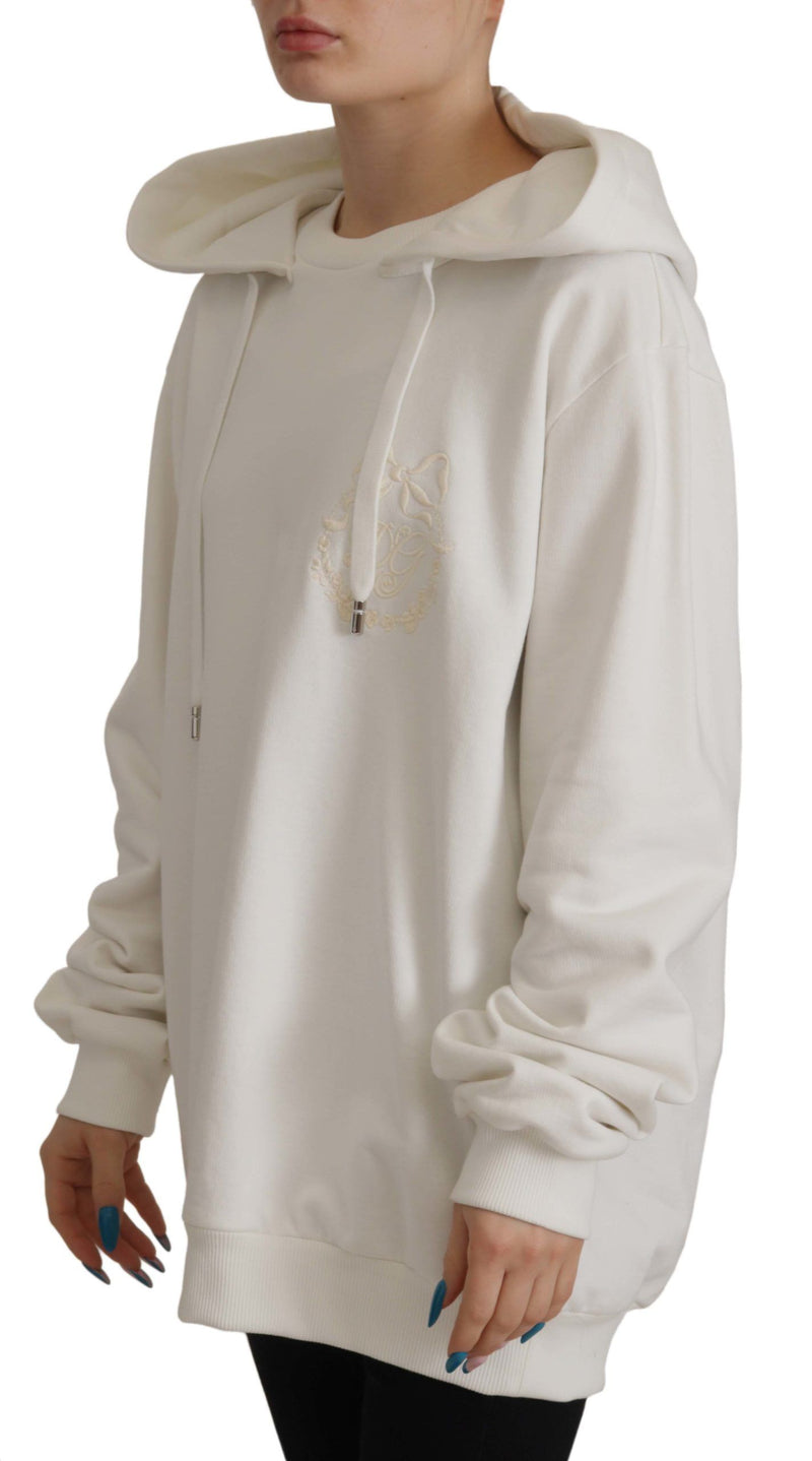 Chic White Hooded Pullover Sweater Dolce & Gabbana