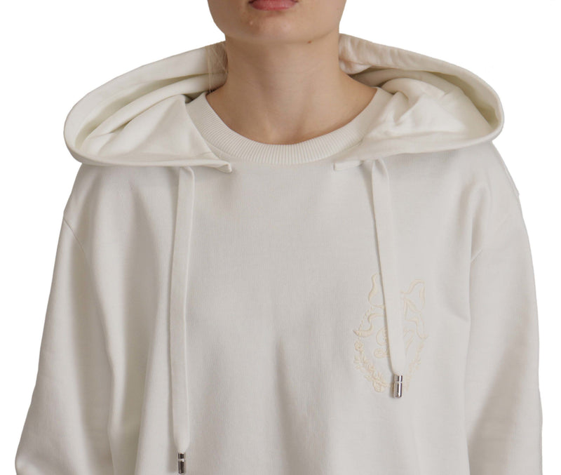 Chic White Hooded Pullover Sweater Dolce & Gabbana