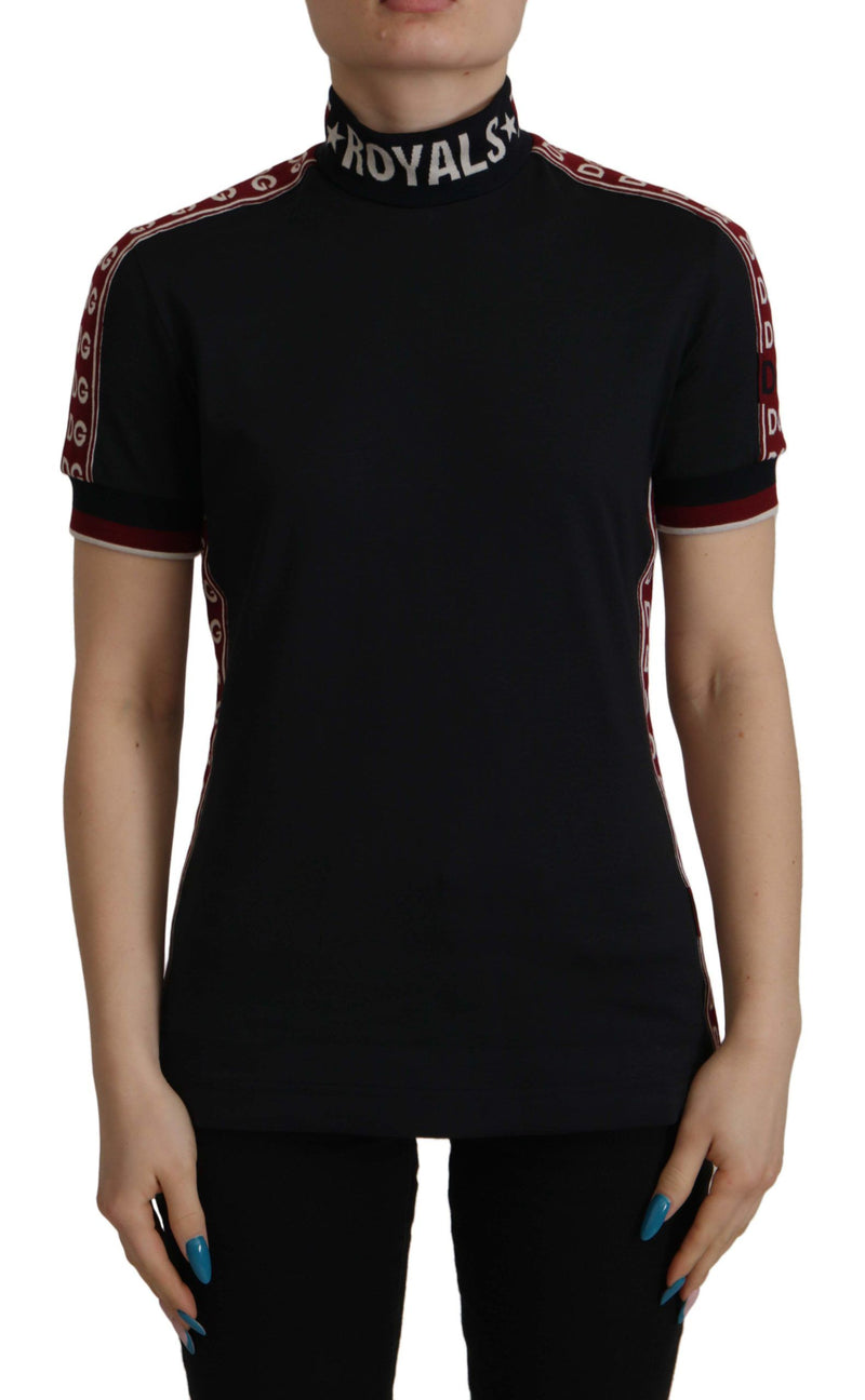 Elegant Black Turtle Neck Cotton Tee Dolce & Gabbana