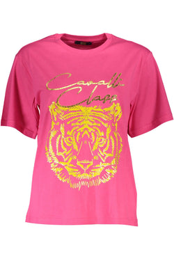 Pink Cotton Women T-Shirt Cavalli Class