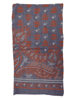 Stonewash Modal Silk Paisley Print Jacquard Scarf MCM