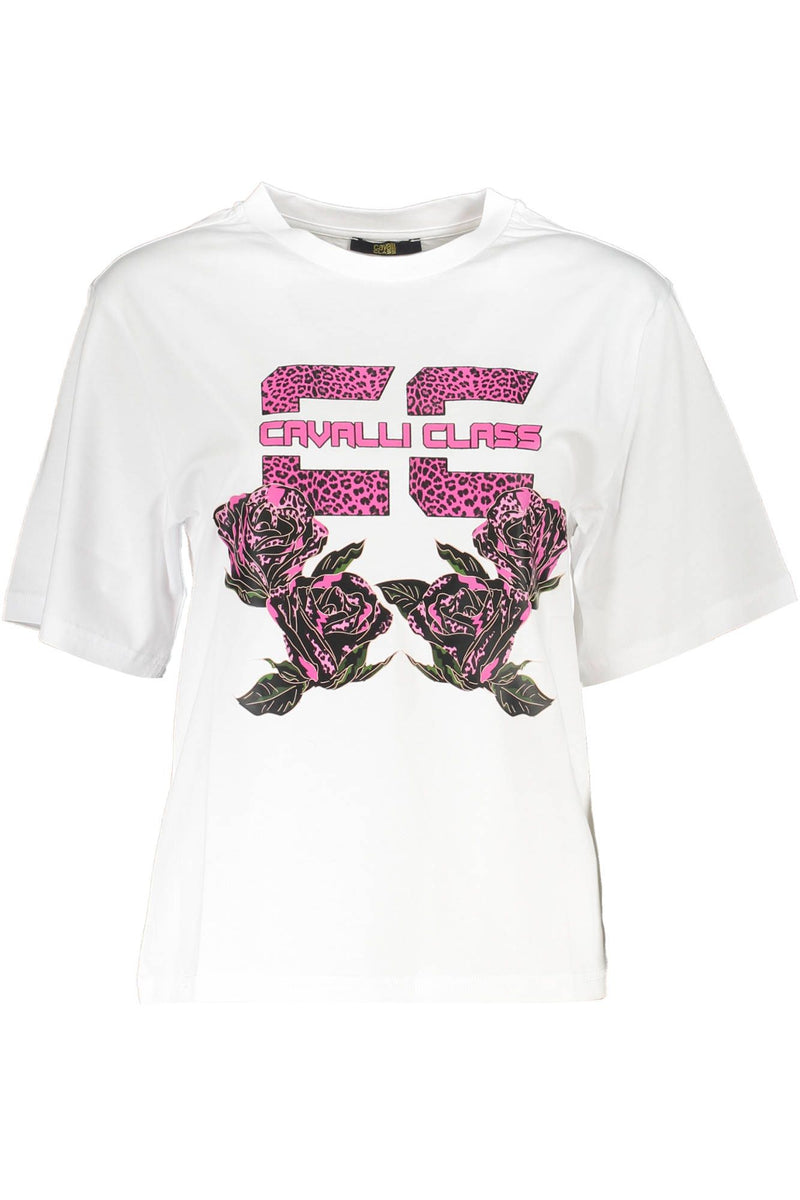 White Cotton Women T-Shirt Cavalli Class