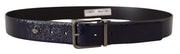 Elegant Blue Leather Belt with Silver Buckle Dolce & Gabbana