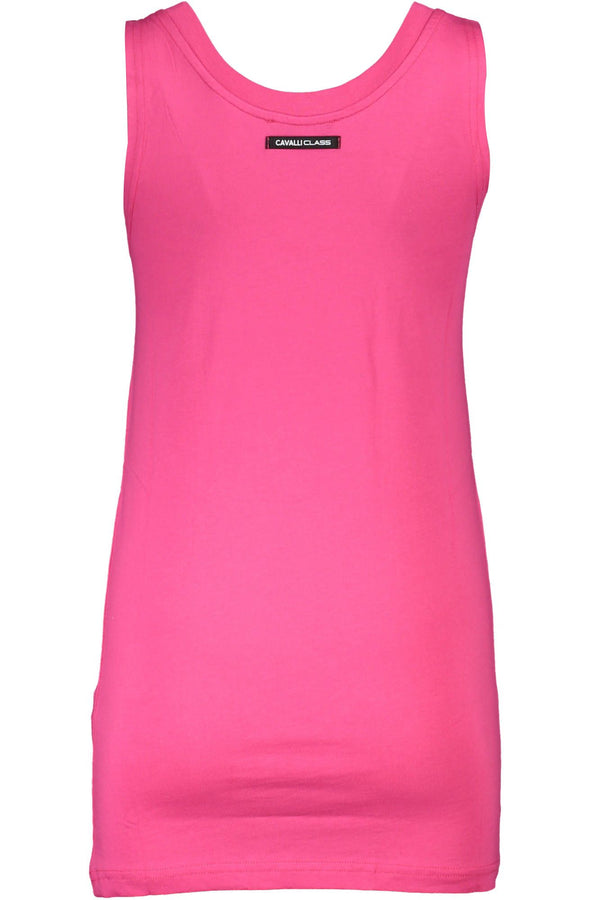 Pink Cotton Women Tank Top Cavalli Class