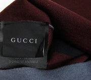 Unisex Burgundy Blue Wool Beanie Medium Knit Cap Gucci