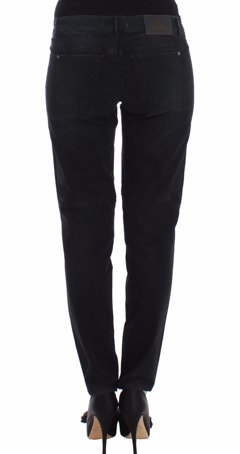 Sleek Black Slim Leg Designer Jeans Ermanno Scervino