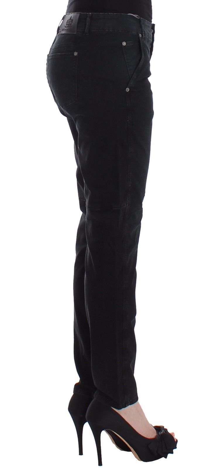 Sleek Black Slim Leg Designer Jeans Ermanno Scervino