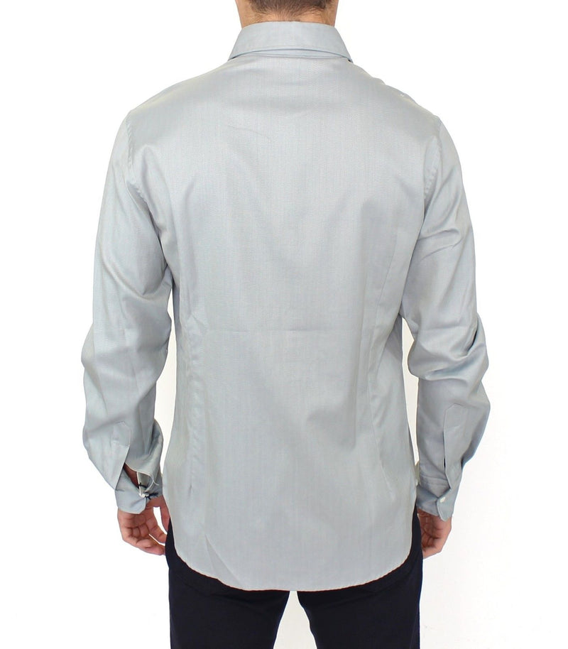 Elegance Unleashed Gray Casual Button-Front Shirt Ermanno Scervino