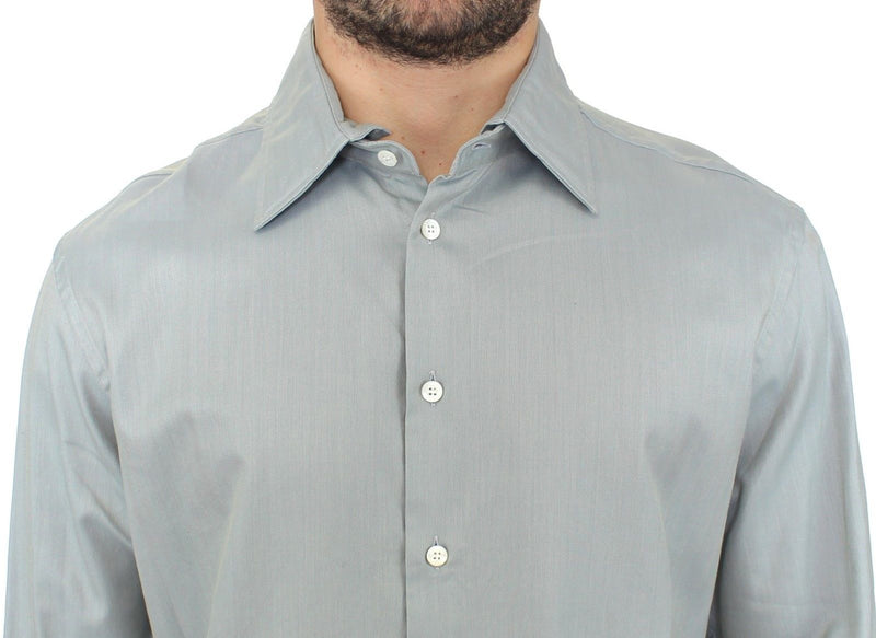 Elegance Unleashed Gray Casual Button-Front Shirt Ermanno Scervino