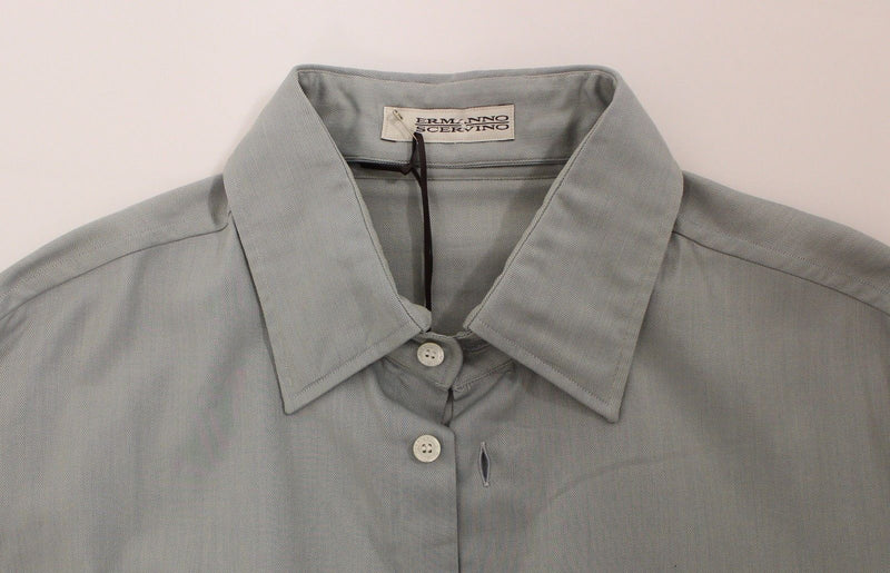 Elegance Unleashed Gray Casual Button-Front Shirt Ermanno Scervino