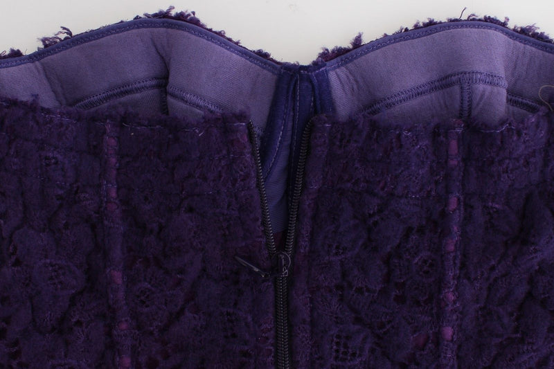 Purple Lace Silk Blend Bustier Corset Ermanno Scervino