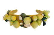 Exquisite Silk Crystal Lemon Headband Diadem Dolce & Gabbana