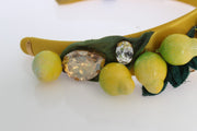 Exquisite Silk Crystal Lemon Headband Diadem Dolce & Gabbana