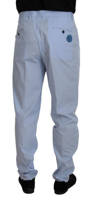 Elegant Slim Fit Chinos In Light Blue Dolce & Gabbana