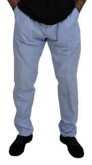 Elegant Slim Fit Chinos In Light Blue Dolce & Gabbana