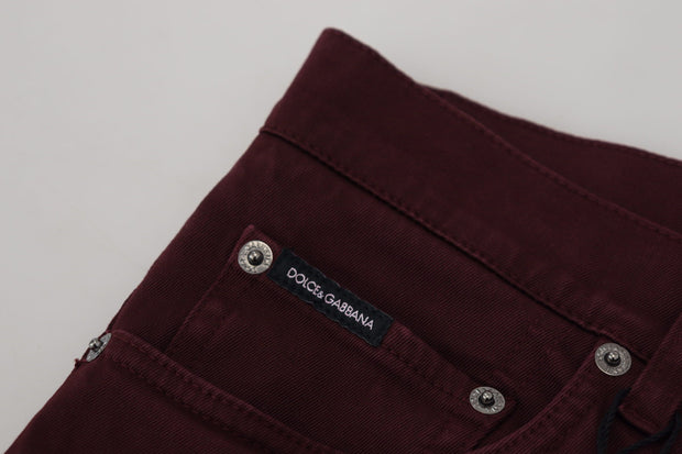 Slim Fit Bordeaux Jeans - Italian Luxury Dolce & Gabbana