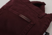 Slim Fit Bordeaux Jeans - Italian Luxury Dolce & Gabbana