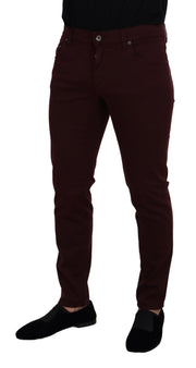 Slim Fit Bordeaux Jeans - Italian Luxury Dolce & Gabbana