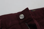 Slim Fit Bordeaux Jeans - Italian Luxury Dolce & Gabbana