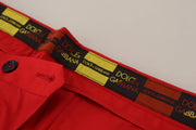 Elegant Slim Fit Crimson Chinos Dolce & Gabbana