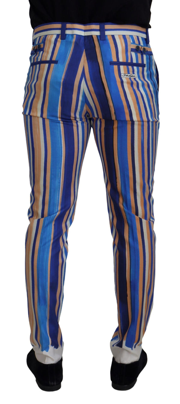 Sleek Striped Slim Fit Chinos Dolce & Gabbana