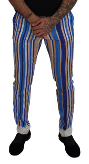 Sleek Striped Slim Fit Chinos Dolce & Gabbana