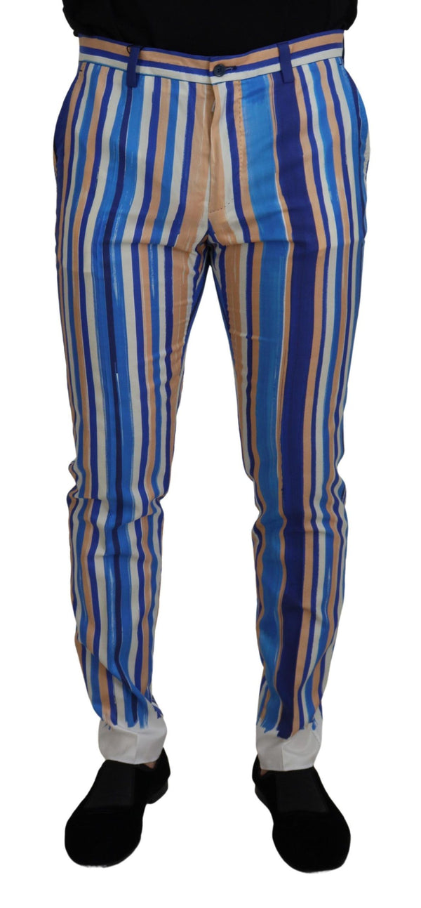 Sleek Striped Slim Fit Chinos Dolce & Gabbana