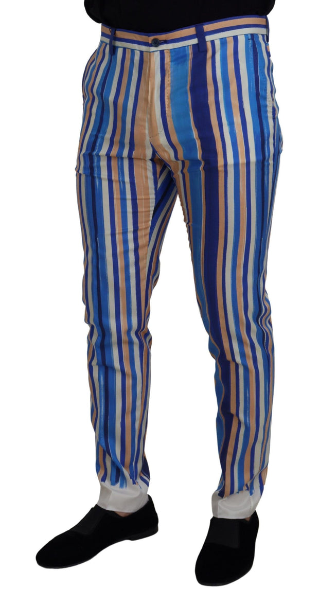 Sleek Striped Slim Fit Chinos Dolce & Gabbana