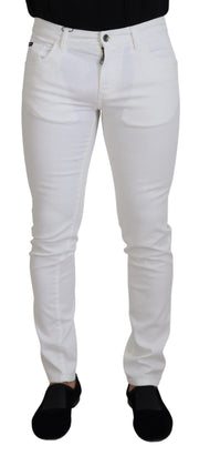 Elegant Slim Fit White Skinny Jeans Dolce & Gabbana