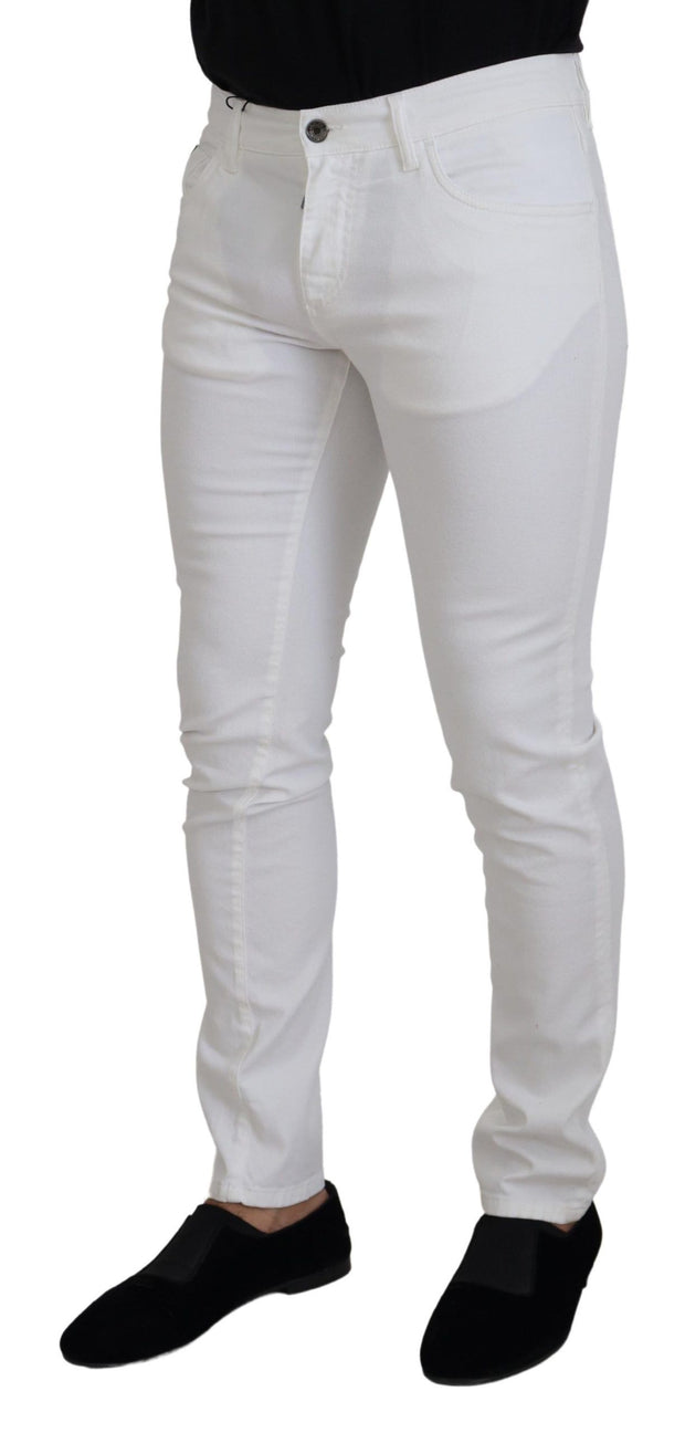 Elegant Slim Fit White Skinny Jeans Dolce & Gabbana