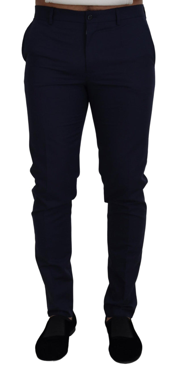 Elegant Slim Fit Blue Dress Pants Dolce & Gabbana