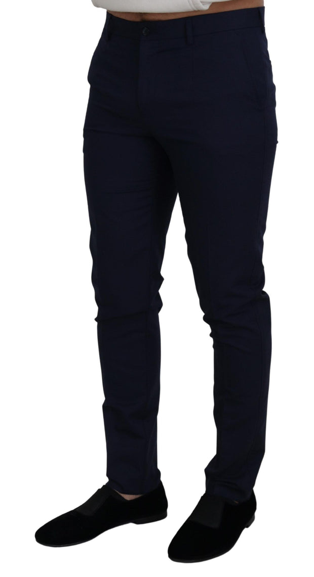 Elegant Slim Fit Blue Dress Pants Dolce & Gabbana