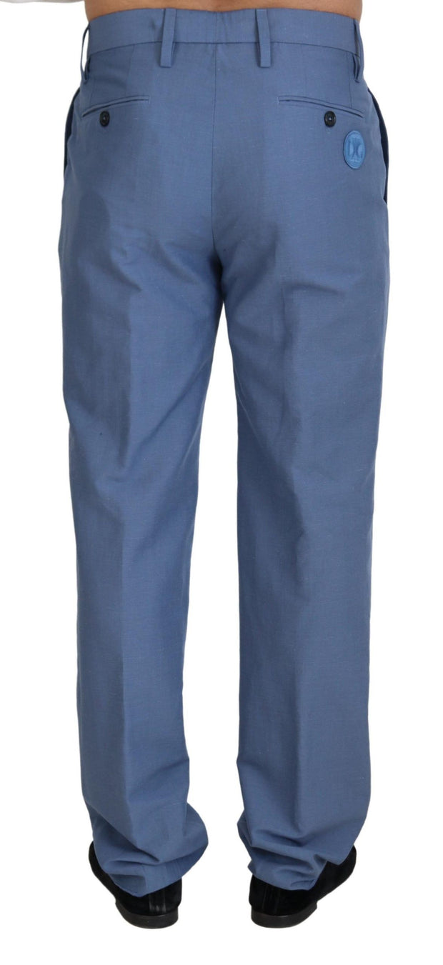 Elegant Regular Fit Dress Pants in Blue Dolce & Gabbana