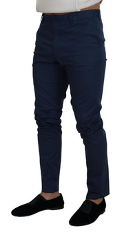 Elegant Slim Fit Chinos in Blue Dolce & Gabbana