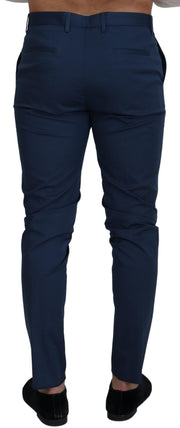 Elegant Slim Fit Chinos in Blue Dolce & Gabbana