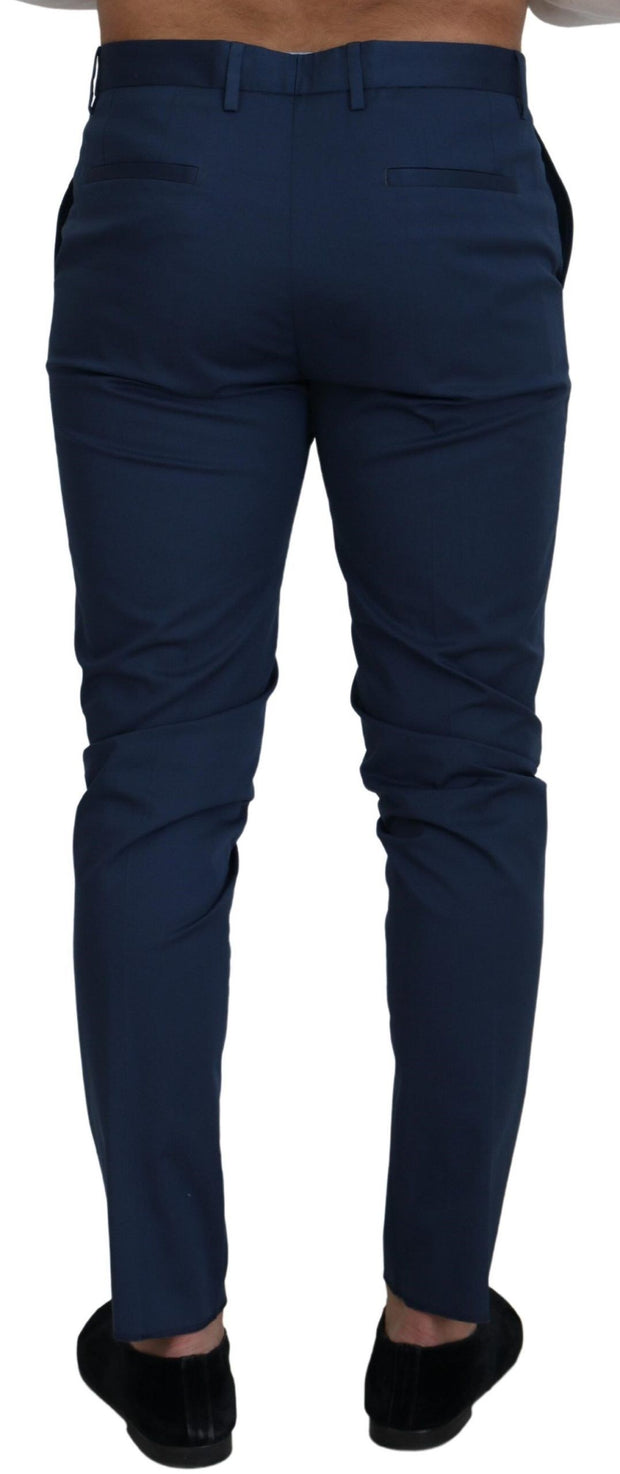 Elegant Slim Fit Chinos in Blue Dolce & Gabbana