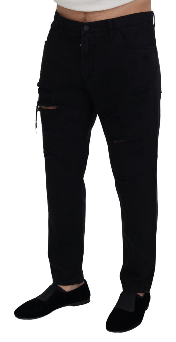 Elegant Black Loose Fit Italian Jeans Dolce & Gabbana