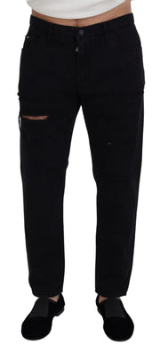 Elegant Black Loose Fit Italian Jeans Dolce & Gabbana