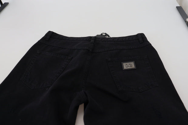 Elegant Black Loose Fit Italian Jeans Dolce & Gabbana