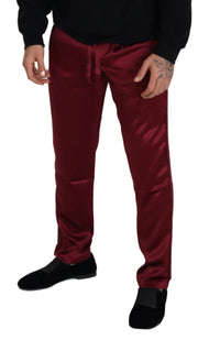 Silk Lounge Pants in Bordeaux Dolce & Gabbana